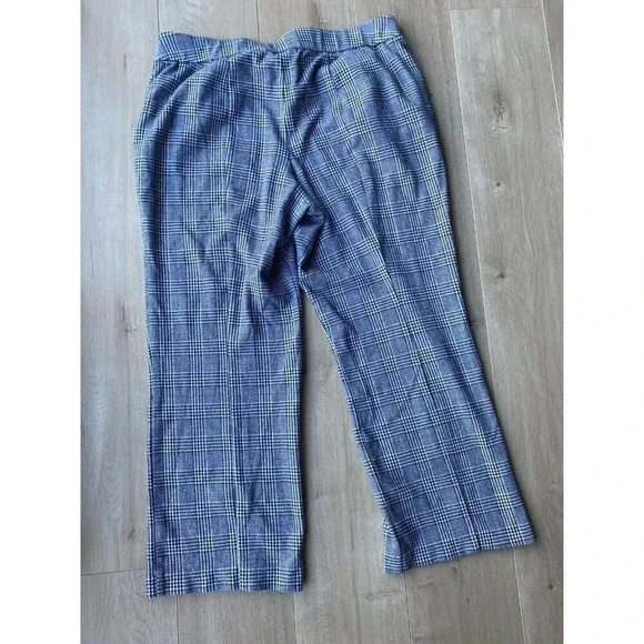 Lane Bryant 18/20 Black & White Plaid Hi Rise Stretch Wide Leg Pants Pockets - Picture 3 of 6